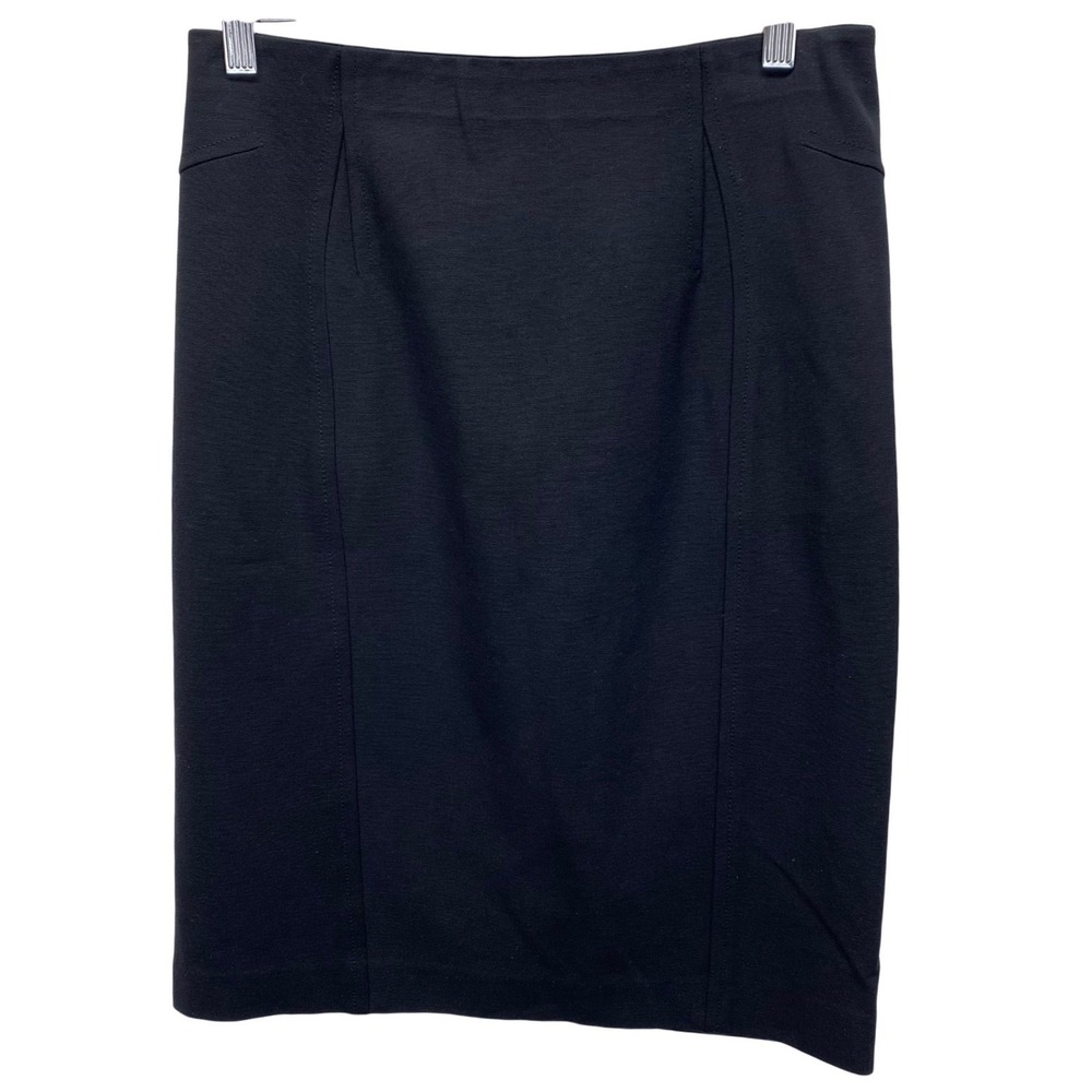 Ann Taylor Black Pencil Skirt Elastic Waist Business Casual Women's Size 2‎